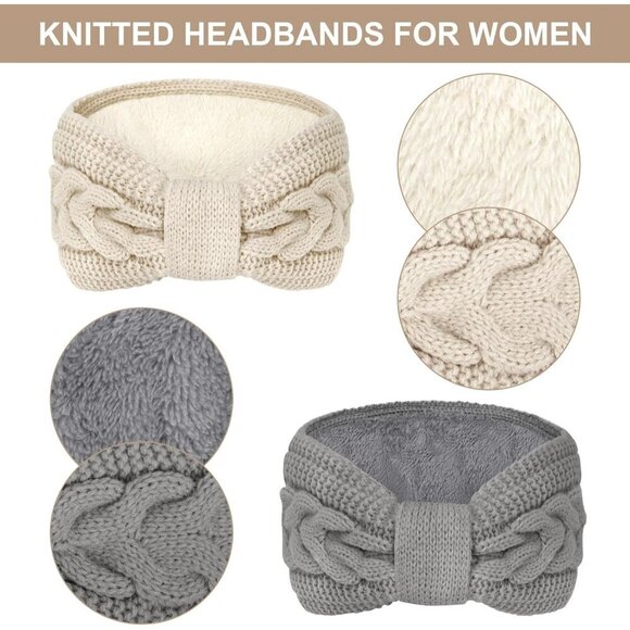Winter Women Headbands Crochet Ear Warmer Turban Fabric One Size main image 5